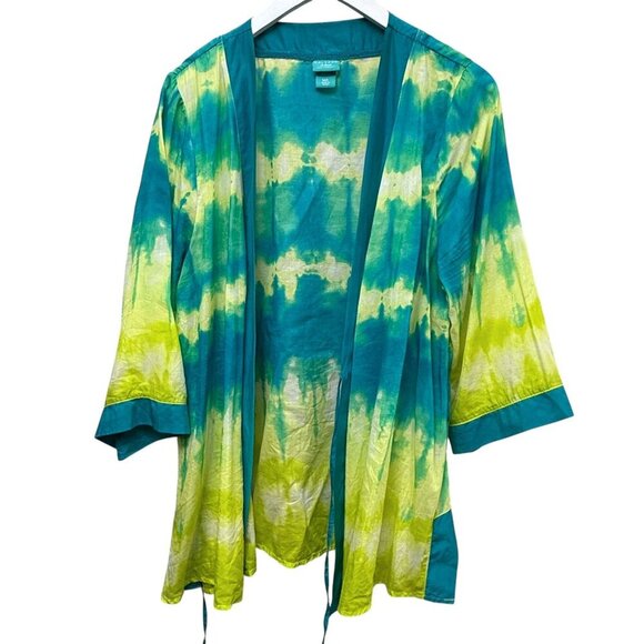Calypso St. Barts x Target Kimono Swim Coverup M/L Silk Cotton Top No Belt - Picture 7 of 9